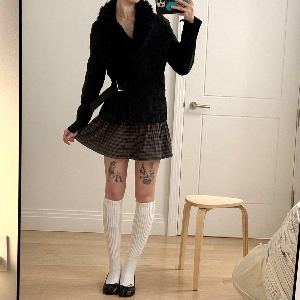 Vintage black shearling jacket